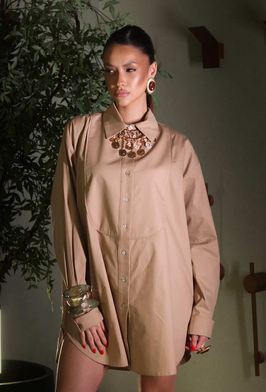 Camisa Sirina Smokey em Tricoline